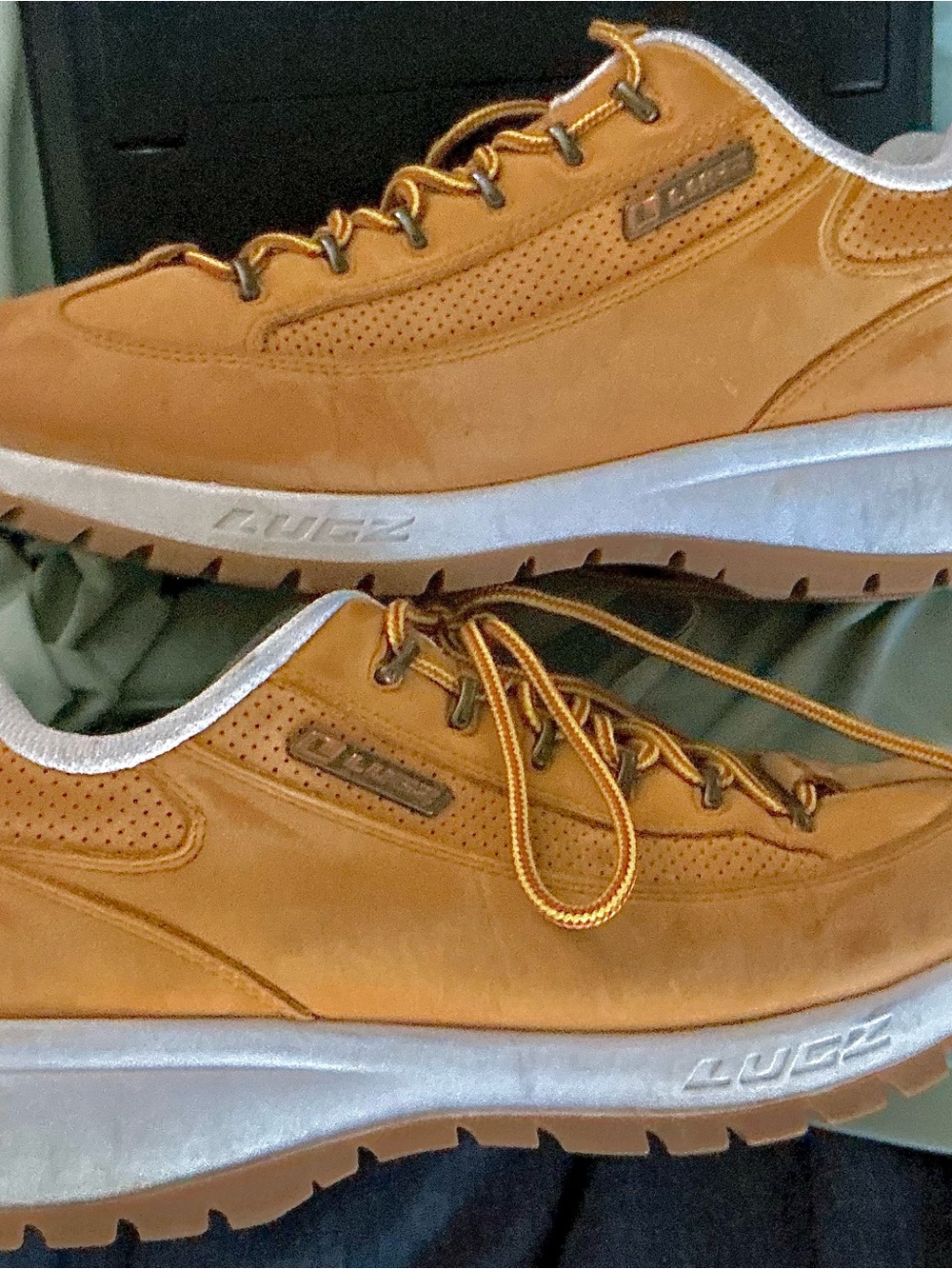 Lugz Men's Cognac/Tan Leather Low-Top Sneakers
